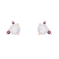 Náušnice s měsíčním kamenem, ametystem a safírem Turgay