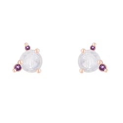 Náušnice s měsíčním kamenem, ametystem a safírem Turgay