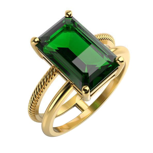 Diopsidový prsten ve žlutém zlate 59768