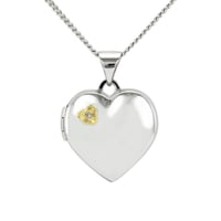 Srdíčkový otevírací medailon s diamantem Dialah