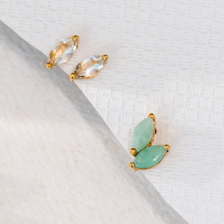 Minimalistické stříbrné náušnice s akvamaríny Andine 118825