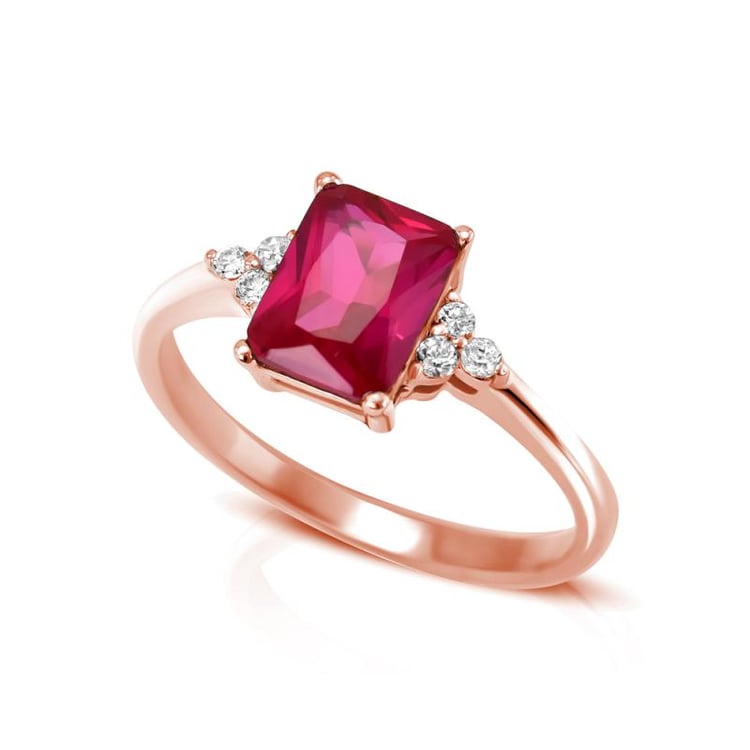 Prsten s obdélným rubínem 23279