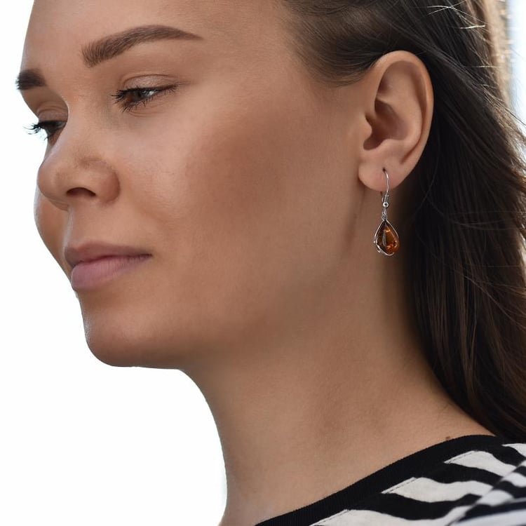 Jantarové visací náušnice 5341