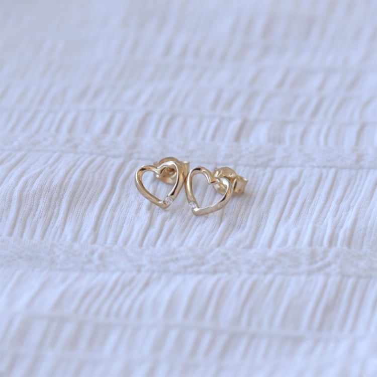 Stříbrné pozlacené náušnice s diamanty 73292