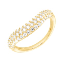 Half eternity zvlněný zlatý prsten s lab-grown diamanty Sven