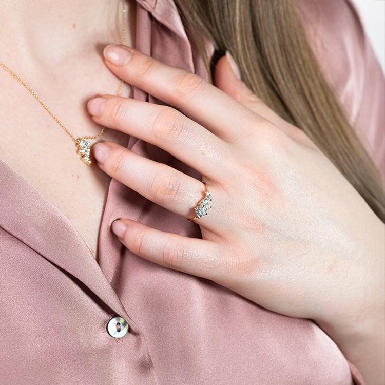 Cluster prsten s lab-grown diamanty Sava 152079