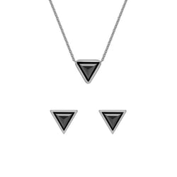 Zlatá kolekce šperků s triangle černými diamanty Weste