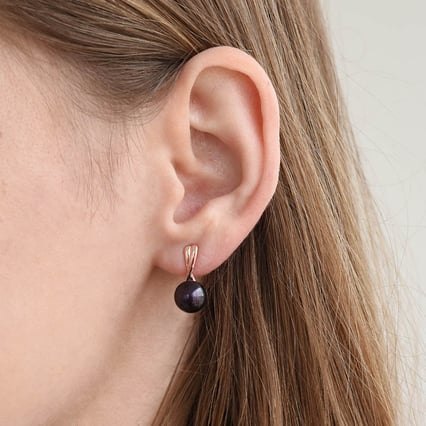 Náušnice s černými perlami Nowell