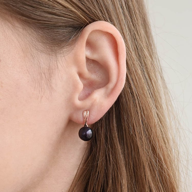 Náušnice s černými perlami 87963