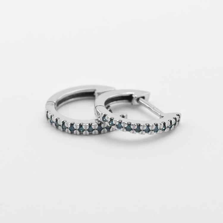 Kruhové náušnice s modrými diamanty 45931