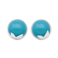 Zlaté náušnice s cabochon tyrkysy Erica