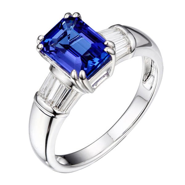 Zlatý prsten s emerald tanzanitem a diamanty Fiane