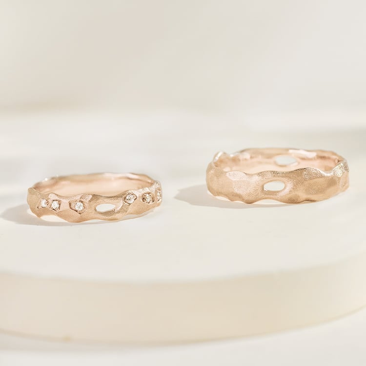 Snubní prsteny z oříškového zlata Rock 163770