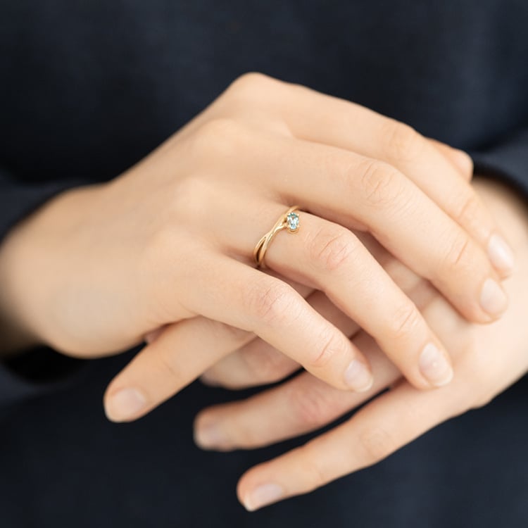 Prsten s oválným akvamarínem Emeli 119822