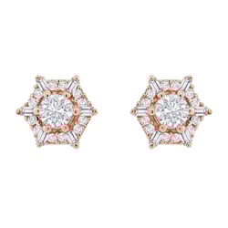 Náušnice ve tvaru hexagon s lab-grown diamanty Shamil