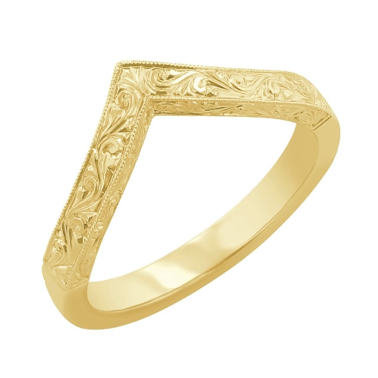 Vykrojený snubní prsten s ruční rytinou Lizzie 117819