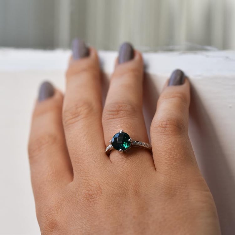 Zlatý smaragdový prsten 34664