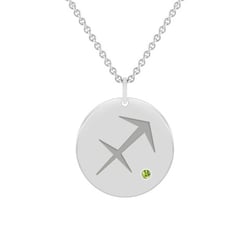 Zlatý přívěsek se znamením a olivínem Střelec