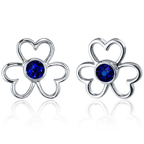 Safírové náušnice květiny