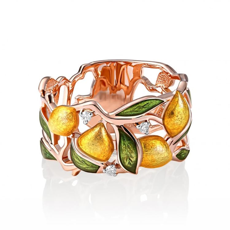 Prsten ze zlata s enamelem 42592