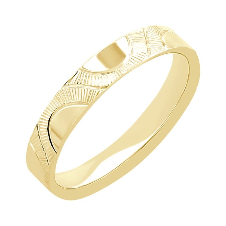 Snubní prsteny s ruční rytinou slunce Villa 116424