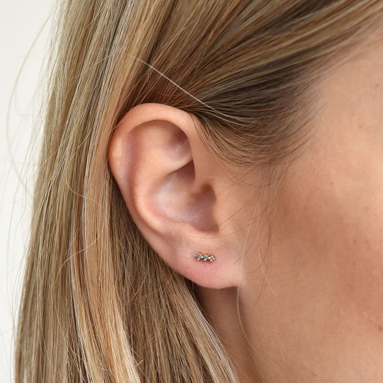 Pozlacené náušnice s diamanty 86195