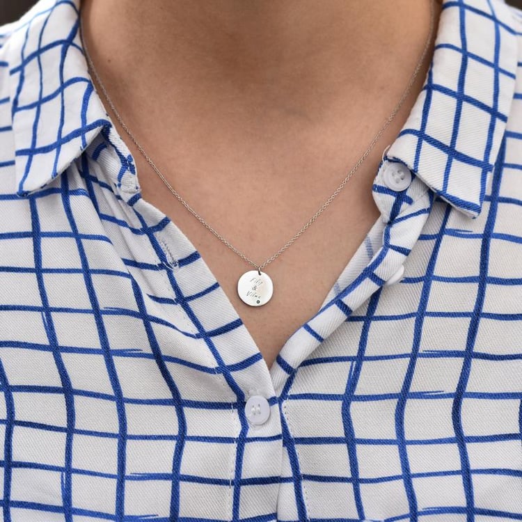 Náhrdelník ze zlata s modrým diamantem 39617