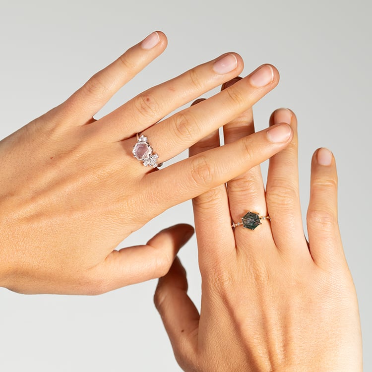 Jedinečný prsten s mechovým achátem Sally 146400