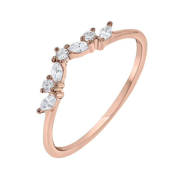 Vykrojený prsten s round a marquise diamanty Fergal 141990