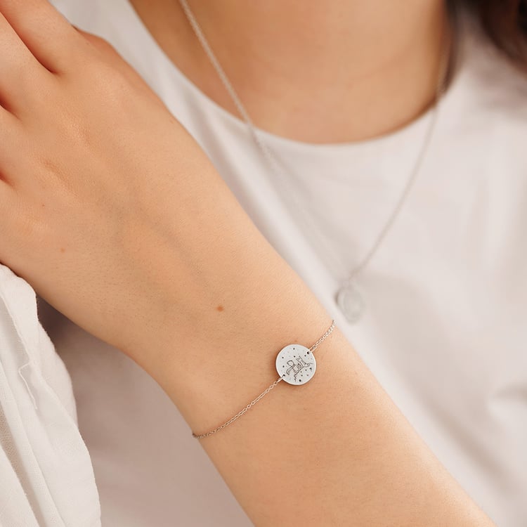 Náramek Malý princ s liškou a gravírem ze zlata 157504