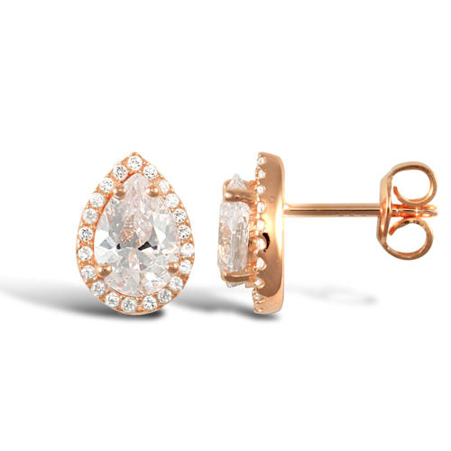 Stříbrné pozlacené náušnice se zirkony Daliva