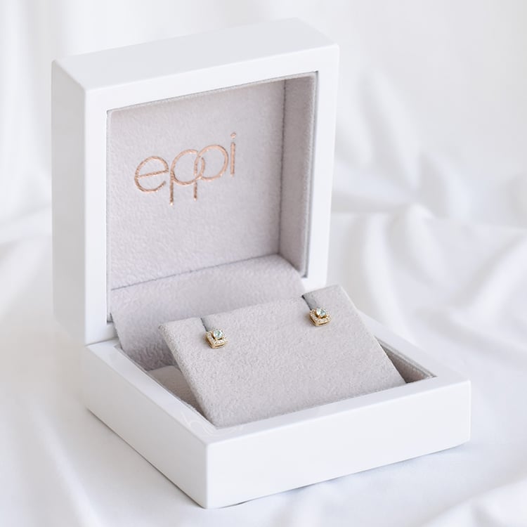 Stříbrné akvamarínové náušnice s lab-grown diamanty Sukie 104107