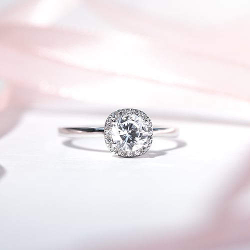 Halo zásnubní prsten s lab-grown diamanty Zulie
