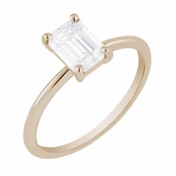 Zásnubní prsten ze zlata v oříškové barvě s emerald diamantem Olson