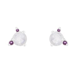 Náušnice s měsíčním kamenem, ametystem a safírem Turgay