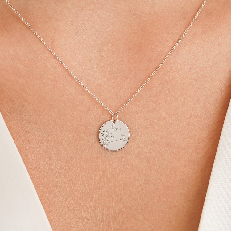 Zlatý přívěsek Malý princ s liškou a gravírem 157462