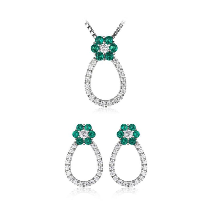Kolekce stříbrných šperků se smaragdy a zirkony Fedhila