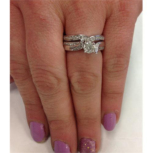 Diamantový set prstenů z bílého zlata 4435