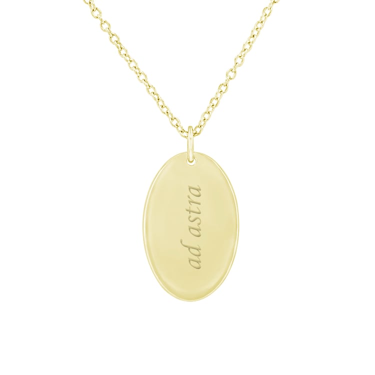 Stříbrný oválný přívěsek s oboustranným gravírem Carol