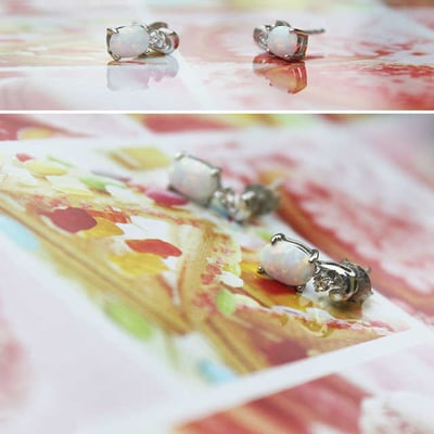 Stříbrné náušnice s opály