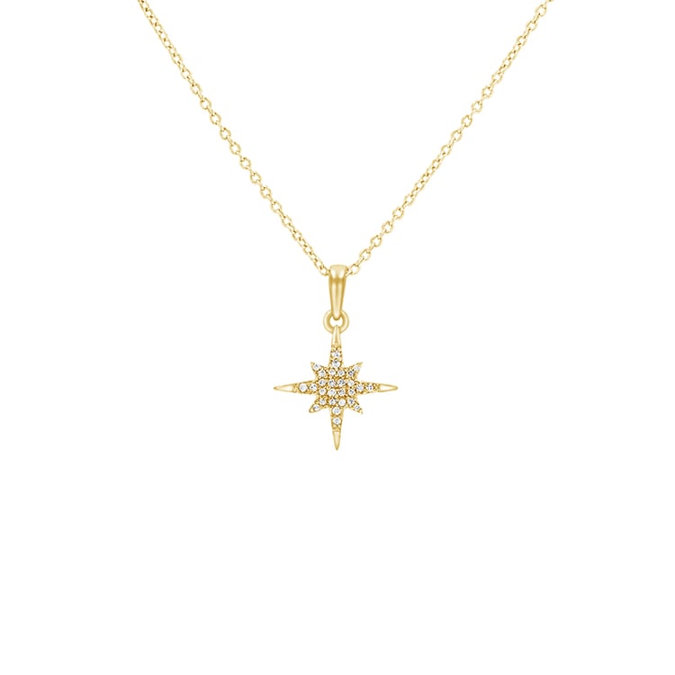 Náhrdelník ve tvaru diamantové hvězdy ze žlutého zlata