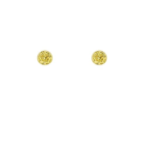 Stříbrné minimalistické bezel náušnice se žlutými diamanty Tofine