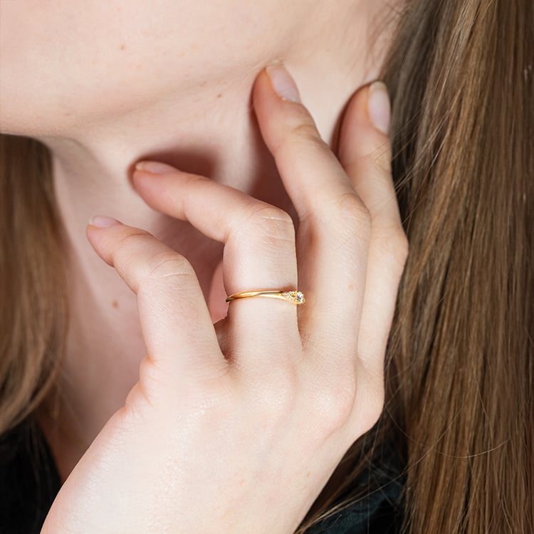 Stříbrný prsten s postranními lab-grown diamanty Redely 152363