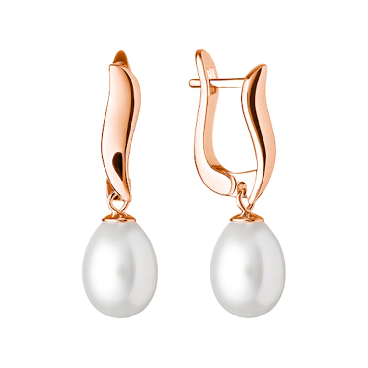 Perlové náušnice z pozlaceného stříbra