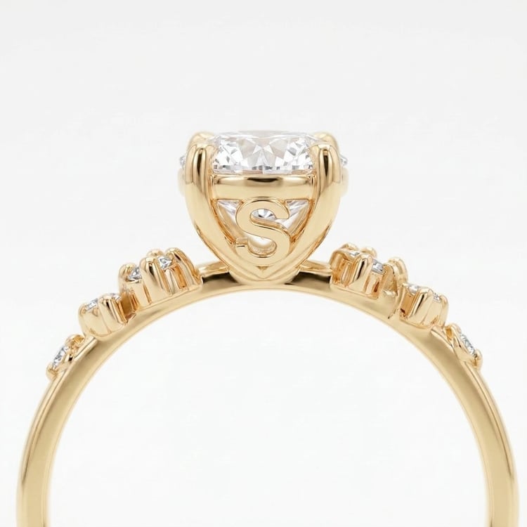 Zásnubní prsten s výběrem písmene a diamanty Olha 167606