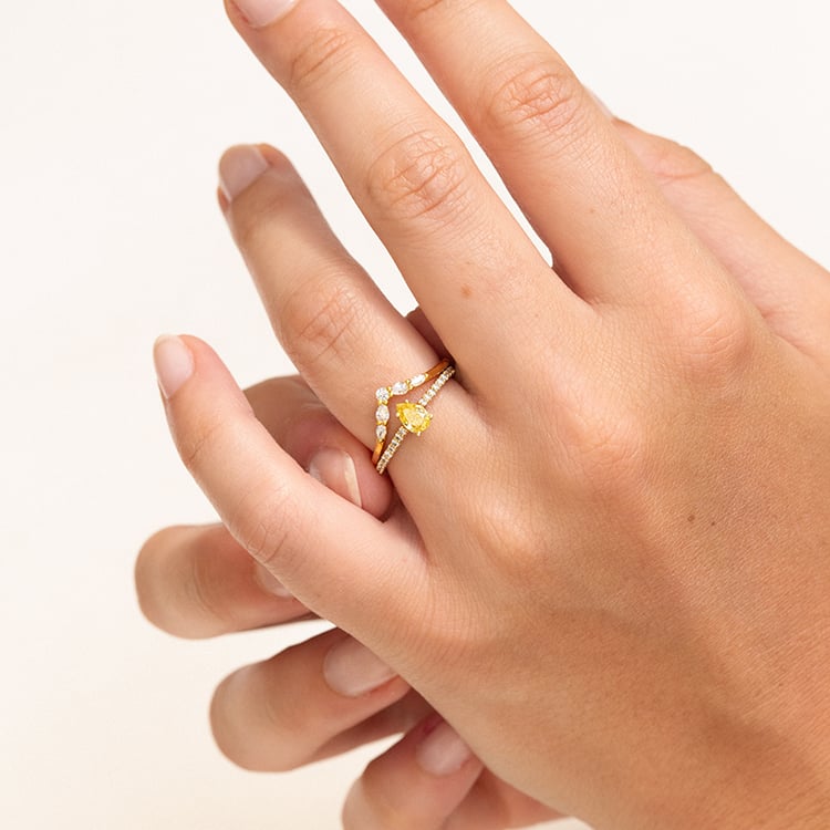 Vykrojený prsten s round, pear a marquise diamanty Craig 142486