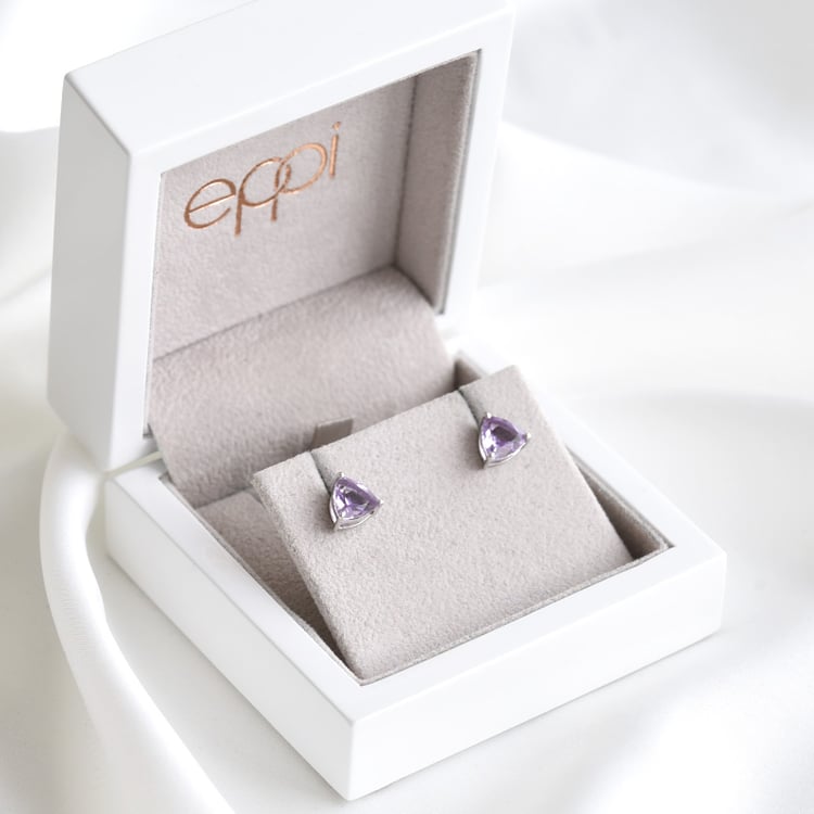 Minimalistické náušnice s ametystem 78721