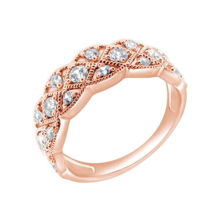 Stříbrný zdobený prsten s diamanty Ruben 162287