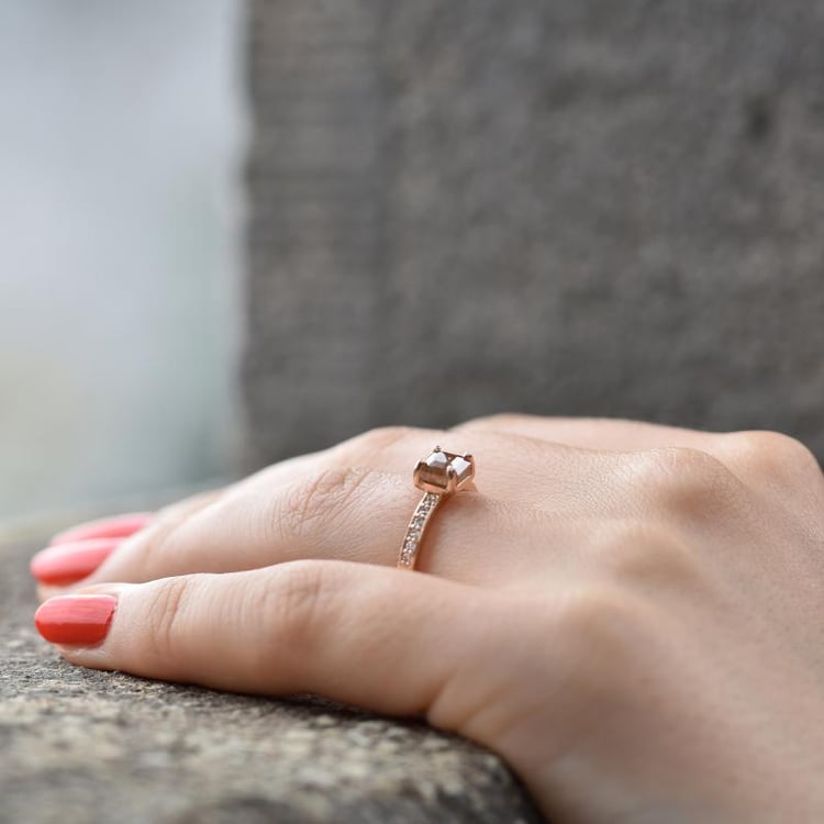 Prsten se salt'n'pepper diamantem 44327