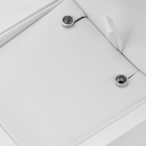 Zlaté bezel náušnice s 0.52ct salt and pepper diamanty Gledina
